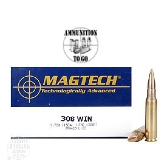 500rds - 308 MAGTECH 150gr. FMJ Ammo